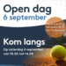 Open Dag 6 september!