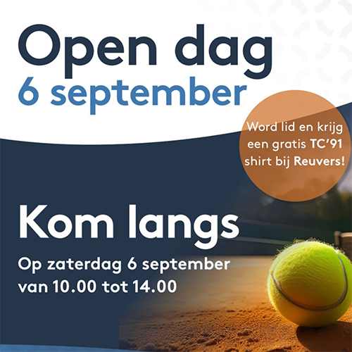 Kom naar de Open Dag van TC91 Stadshagen op 6 september!